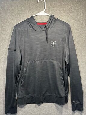 Men's Black Performance Hooded Pullover Sweatshirt